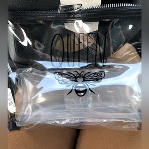 NWT Rae Dunn Queen Bee & Busy Bee Clear Cosmetic bag pair!